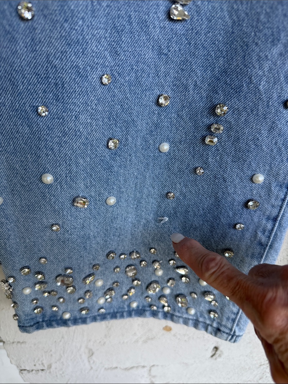 BLANKNYC Franklin Embellished Ribcage Wide-Leg Jeans Light Wash Waist 26 - Picture 7 of 16